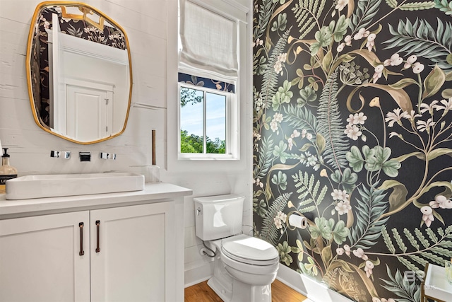 452 Colony Dr, Fairhope, AL 36532 - bathroom featuring wood finished floors, toilet, and vanity