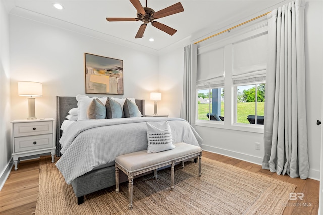 452 Colony Dr, Fairhope, AL 36532 - bedroom featuring recessed lighting, light wood-style flooring, baseboards, and ornamental molding