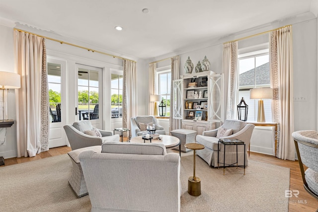 452 Colony Dr, Fairhope, AL 36532 - living area featuring light wood-style flooring and recessed lighting