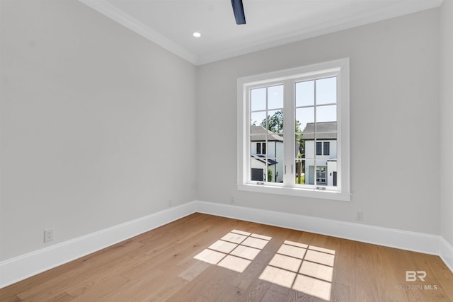 926 Inlet Cir, Gulf Shores, AL 36542 - spare room with crown molding, wood finished floors, ceiling fan, and recessed lighting