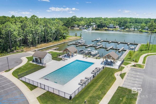 926 Inlet Cir, Gulf Shores, AL 36542 - drone / aerial view of a large body of water and a pool area