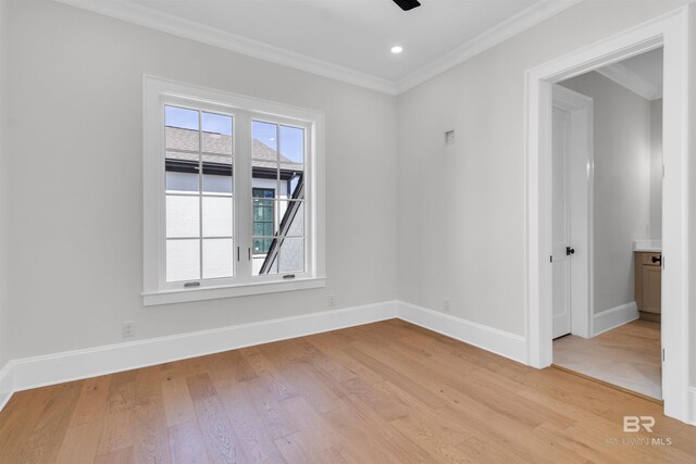 926 Inlet Cir, Gulf Shores, AL 36542 - spare room with light wood-style flooring, ornamental molding, and recessed lighting