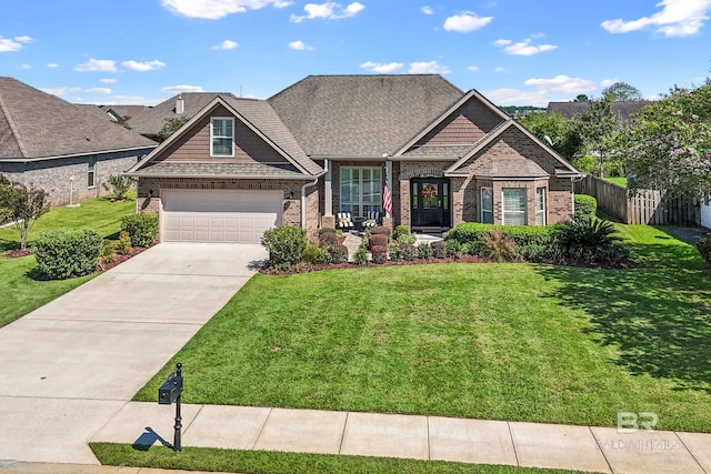 craftsman-style home featuring a front yard