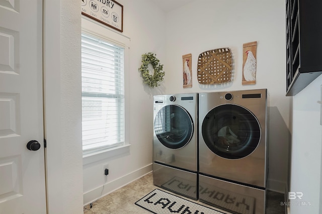 laundry room featuring washer and dryer