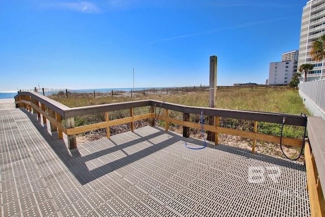 wooden deck featuring fence