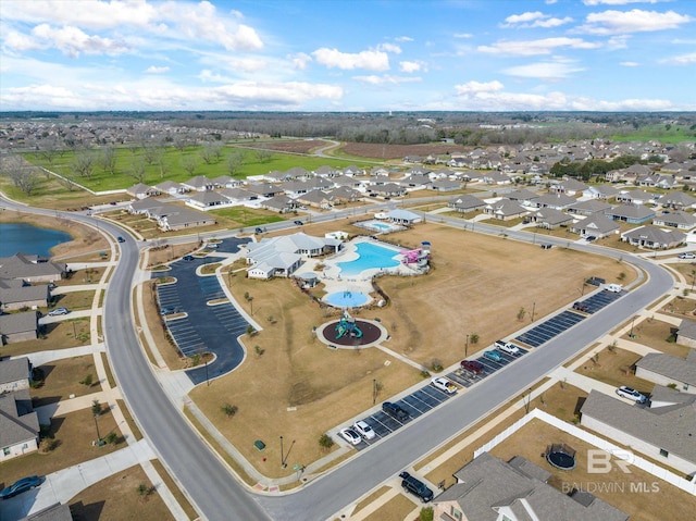 bird's eye view with a residential view