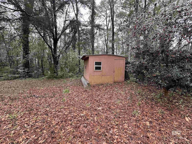 view of shed