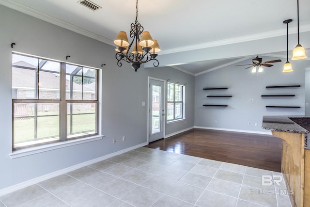 4005 Serene Ct, Foley, AL 36535 - interior space with light tile patterned floors, visible vents, and ornamental molding