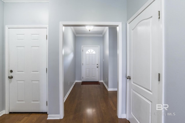 4005 Serene Ct, Foley, AL 36535 - entryway with crown molding, baseboards, and wood finished floors