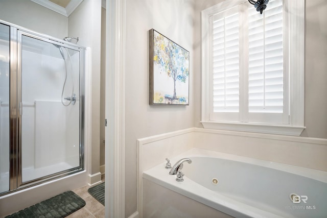14 General Canby Dr, Spanish Fort, AL 36527 - full bath with a stall shower, a whirlpool tub, and crown molding