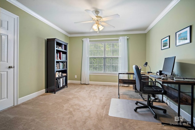 14 General Canby Dr, Spanish Fort, AL 36527 - office space featuring carpet floors, ornamental molding, and a ceiling fan