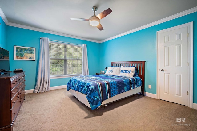 14 General Canby Dr, Spanish Fort, AL 36527 - bedroom featuring carpet, ornamental molding, and a ceiling fan