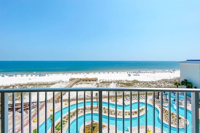 property view of water with a view of the beach