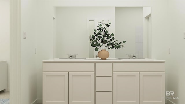 full bath with double vanity and a sink