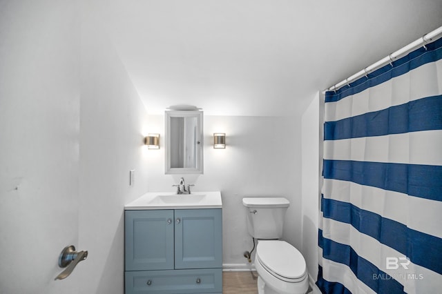 bathroom with toilet and vanity