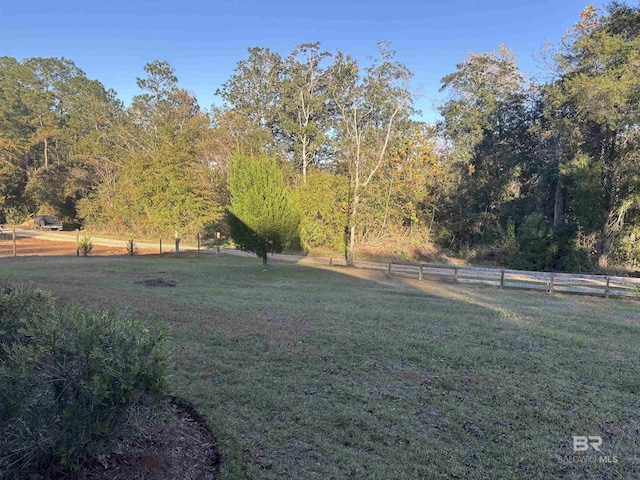 view of yard with a rural view