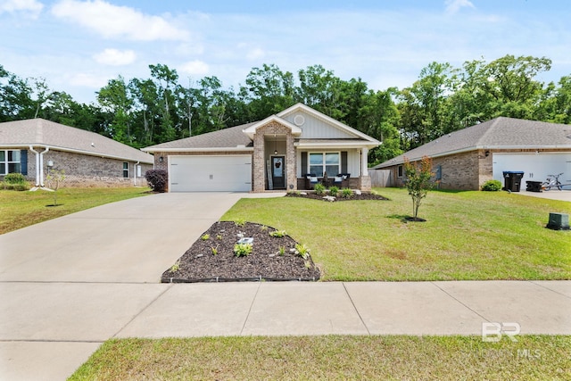 2526 E Windmere Dr, Semmes, AL 36575 - ranch-style home featuring brick siding, an attached garage, driveway, and a front lawn