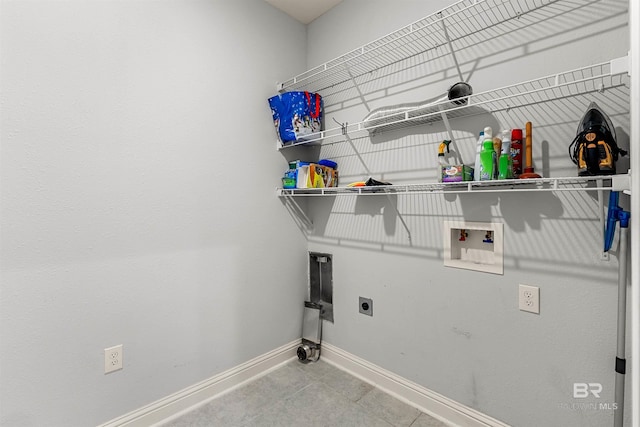 washroom featuring washer hookup and electric dryer hookup