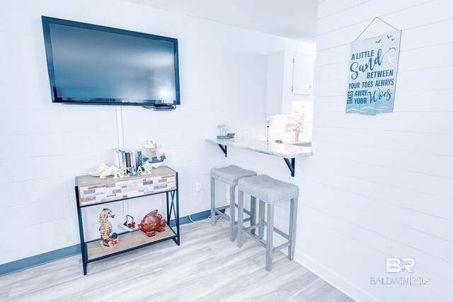 interior space featuring light wood-style flooring