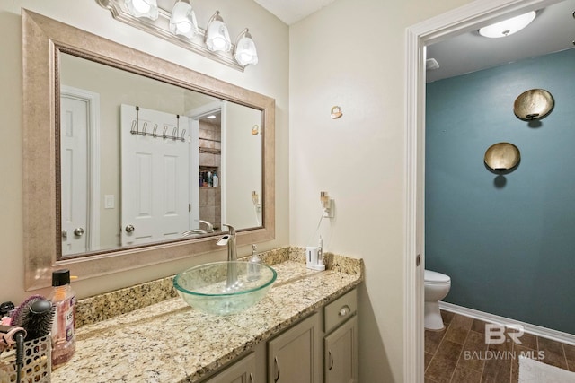 bathroom with vanity and toilet