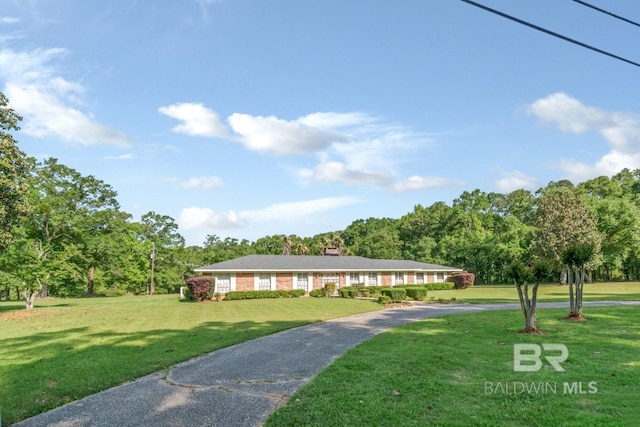 1180 Dawes Rd, Mobile, AL 36695 - view of front facade with a front lawn and a chimney