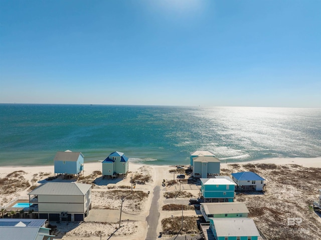 property view of water with a beach view