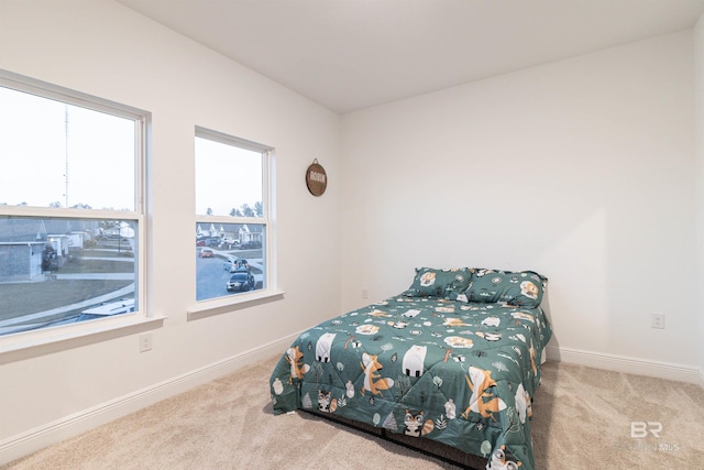 bedroom featuring carpet