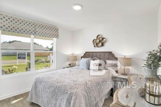 bedroom featuring wood-type flooring