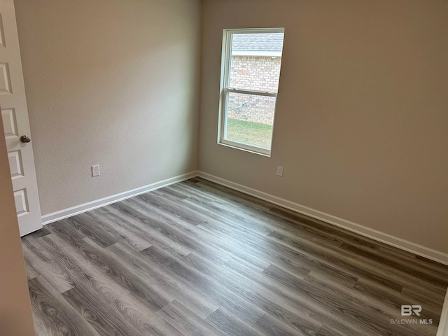 spare room with wood-type flooring