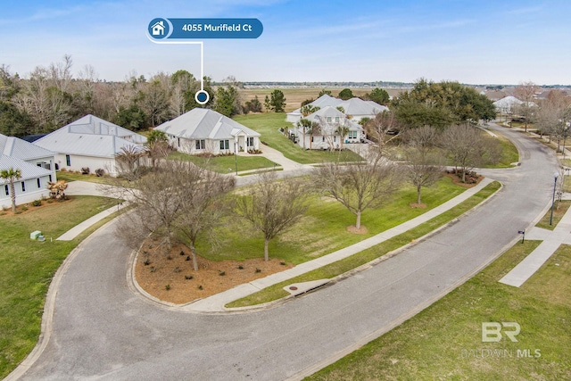 drone / aerial view with a residential view