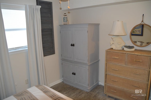 bedroom featuring dark wood-type flooring