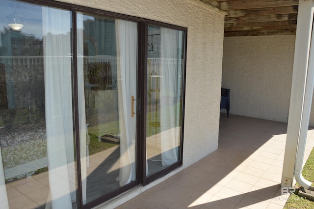 balcony with a patio area