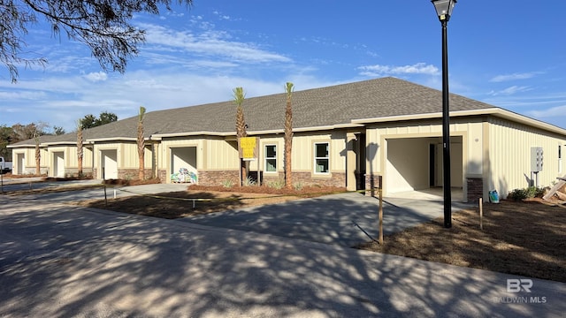 exterior space featuring a garage