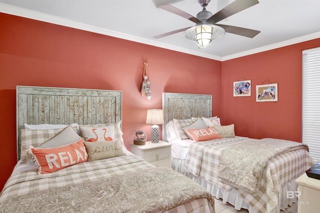 24900 Perdido Beach Blvd Unit 402, Orange Beach, AL 36561 - bedroom featuring ornamental molding and ceiling fan