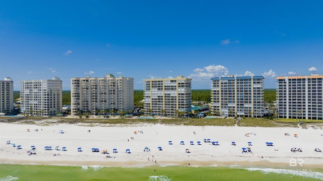 24900 Perdido Beach Blvd Unit 402, Orange Beach, AL 36561 - aerial view with a water view and a view of the beach