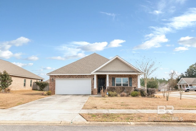 craftsman-style home with a garage and a front yard