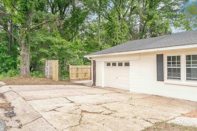 view of garage