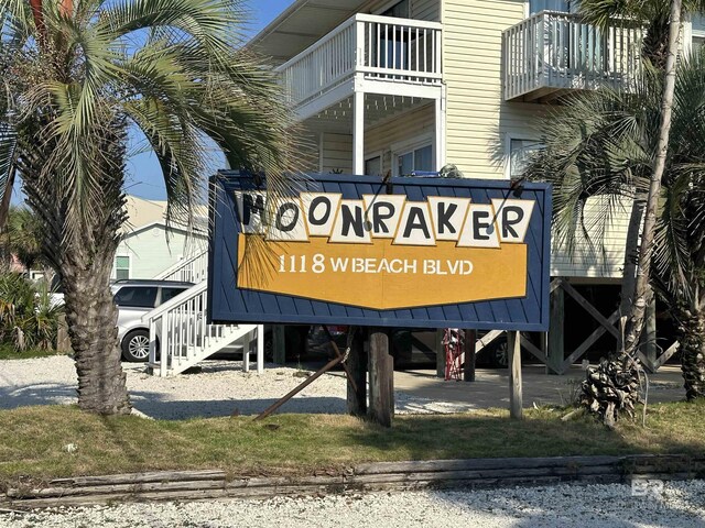 view of community sign