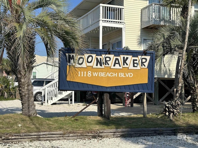 view of community sign