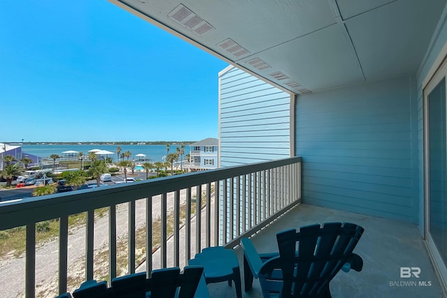 balcony with a water view