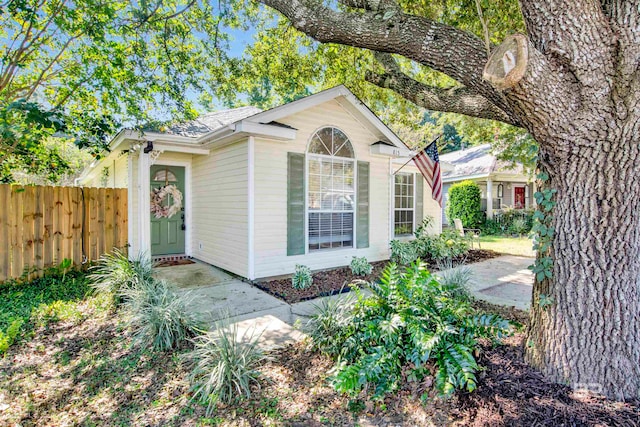 view of front of home with a patio area