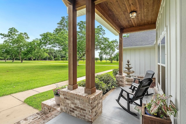 view of patio with covered porch