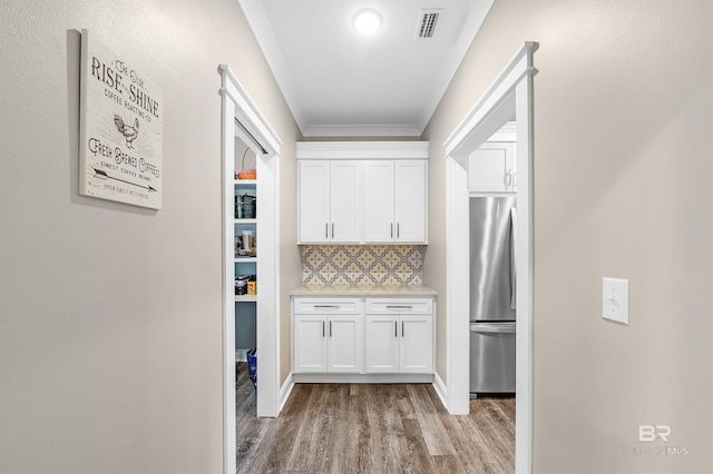 hall featuring light hardwood / wood-style floors