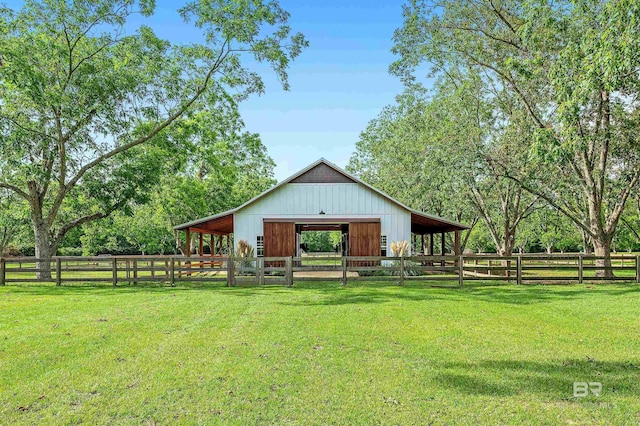 exterior space with a rural view