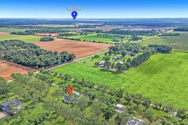 aerial view with a rural view