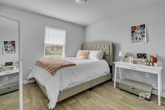 bedroom featuring light hardwood / wood-style floors