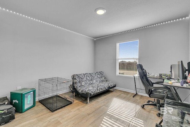 office featuring light hardwood / wood-style flooring