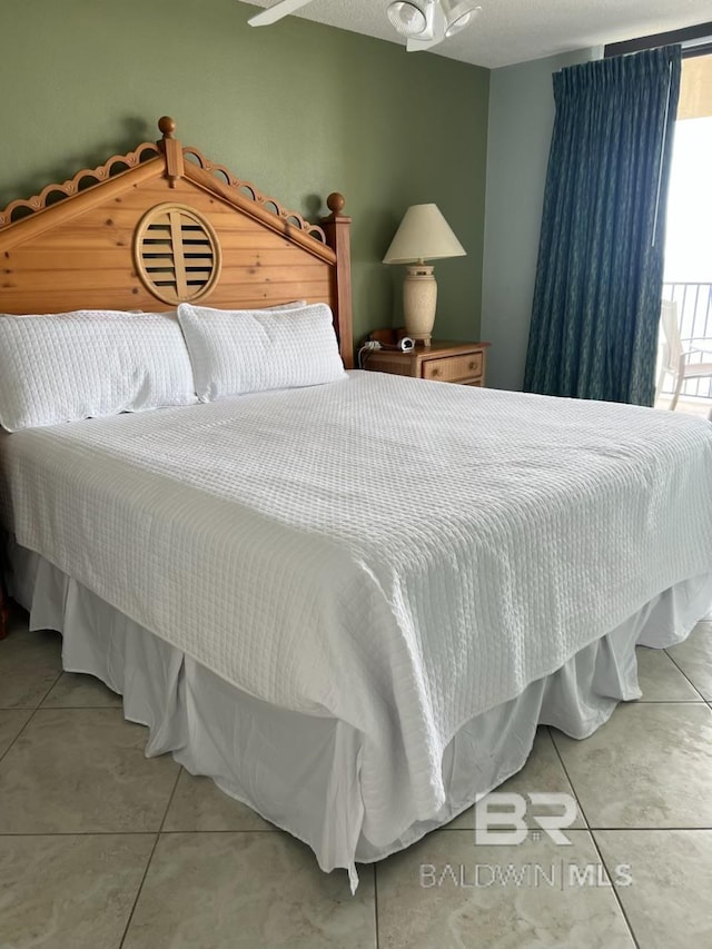 bedroom with tile patterned flooring