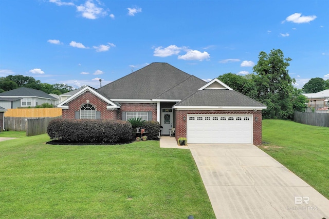 25697 Overlook Dr, Loxley, AL 36551 - view of front of property featuring a garage, brick siding, driveway, and a shingled roof