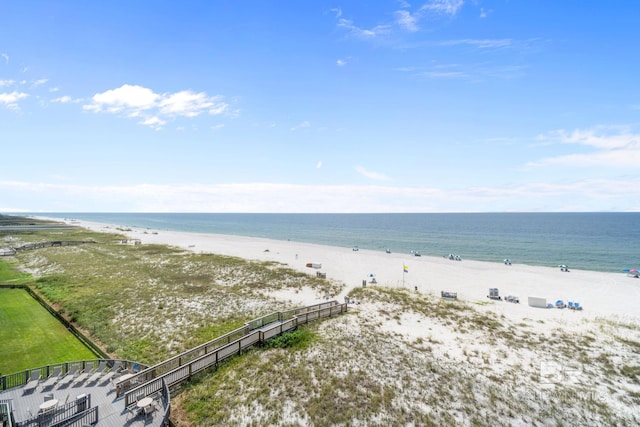 property view of water with a beach view